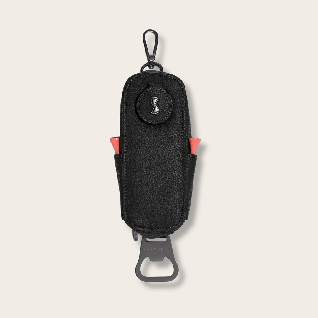Black golf caddy in premium leather
