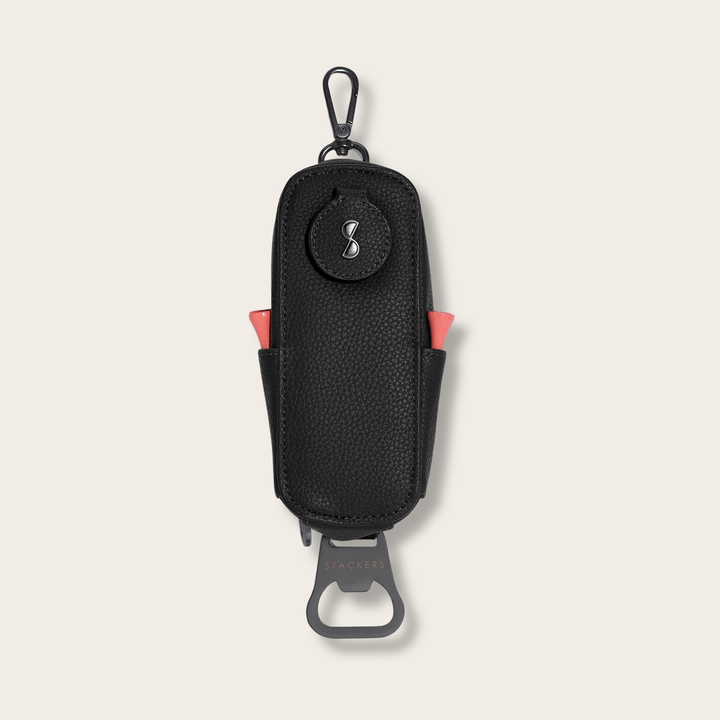 Black golf caddy in premium leather