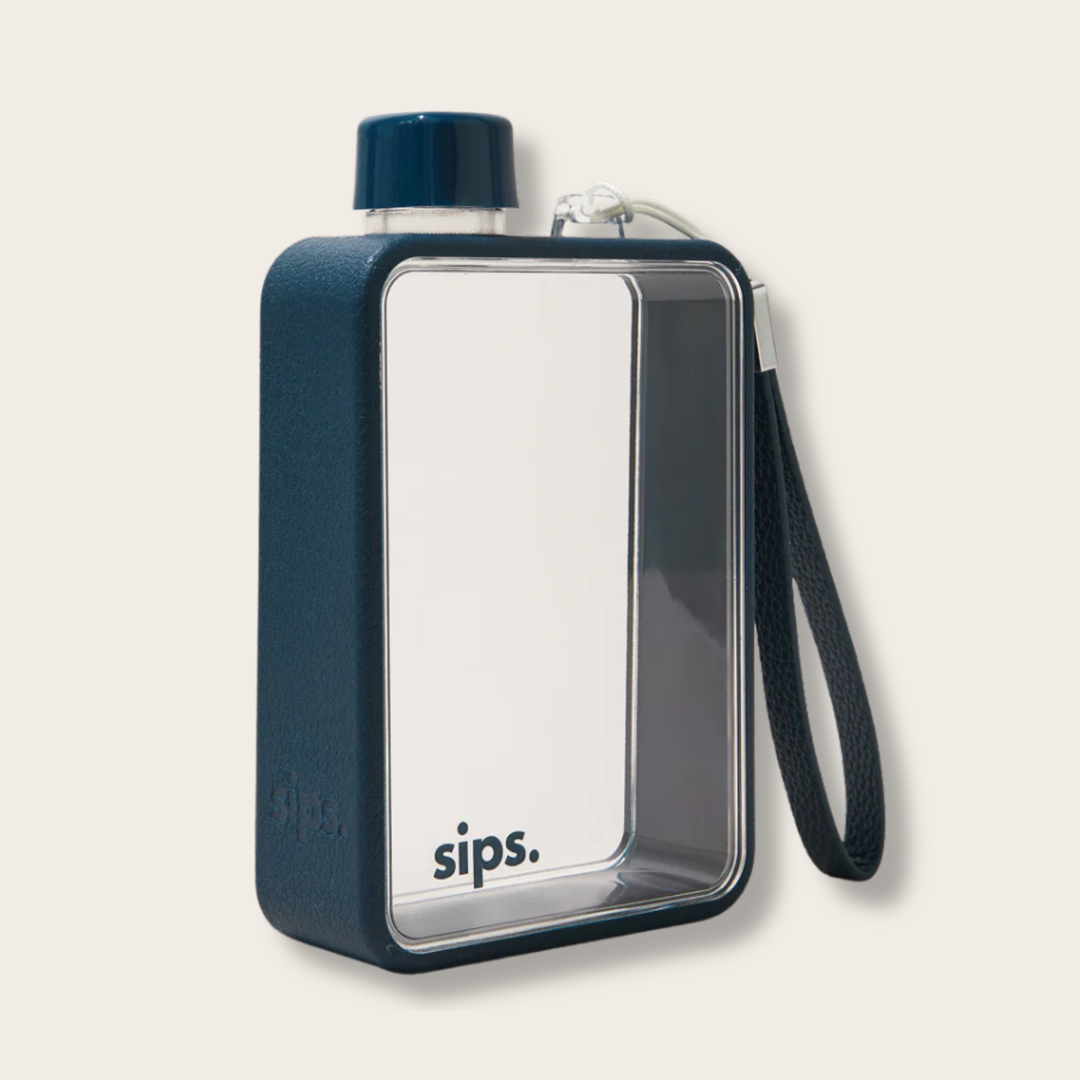 Sips Water Bottle- Navy HIMPER