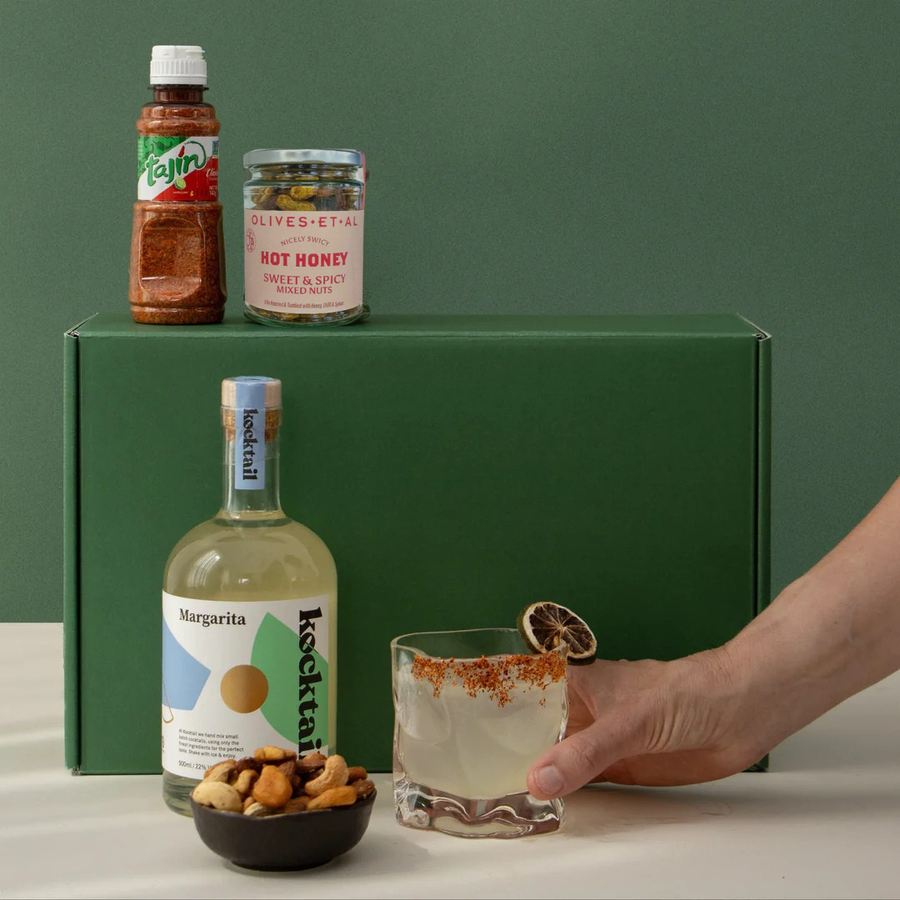 margarita gift set for him with green background