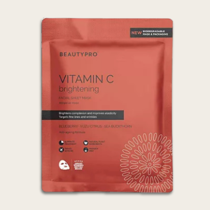 BeautyPro Vitamin C brightening facial sheet mask 