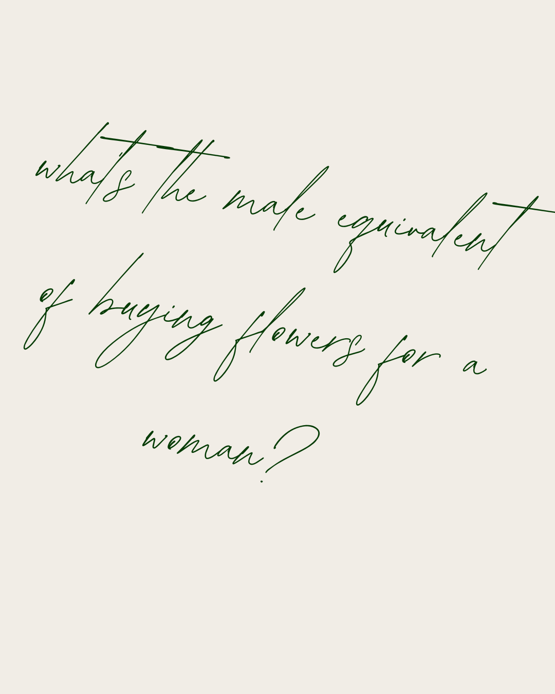 whats the male equivalent of buying flowers for a woman? Himper